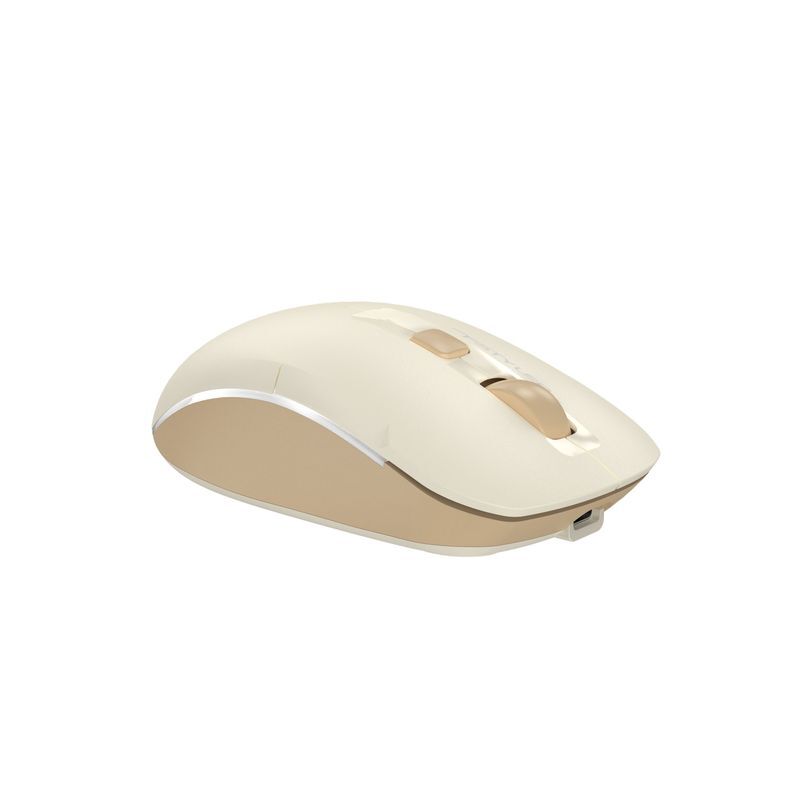 Мышь Fstyler, Bluetooth / 2.4 ГГц, аккумулятор, 2000DPI, бежевый фото