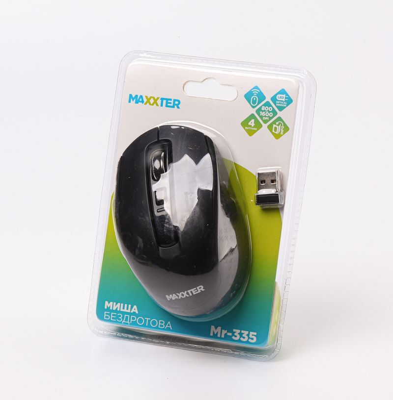 Миша Maxxter, USB, 1600 dpi, Mr-335 чорний фото4