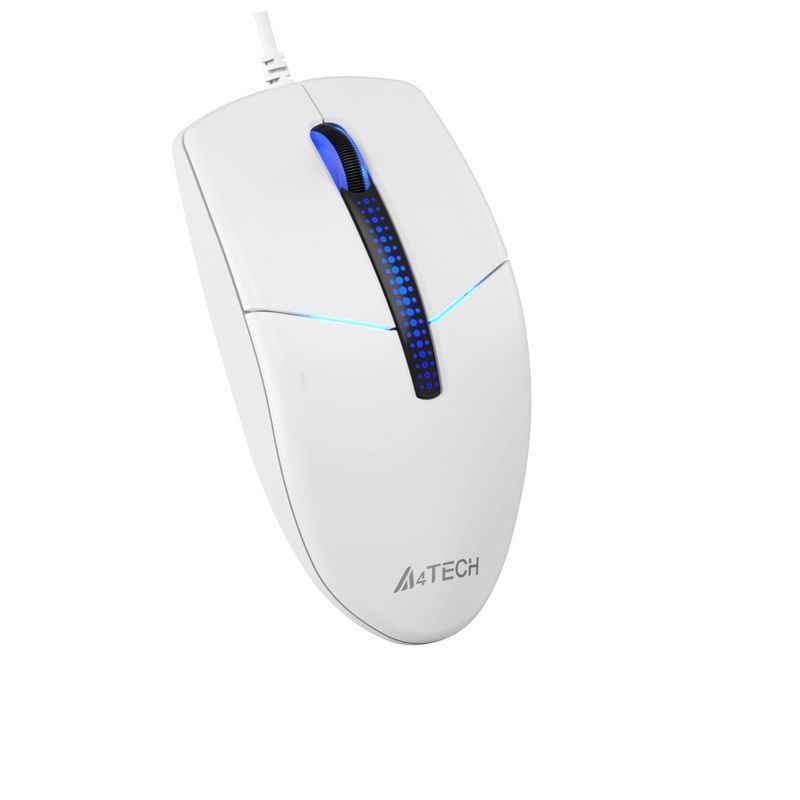 Мышь A4Tech USB, 1200 dpi, белый фото