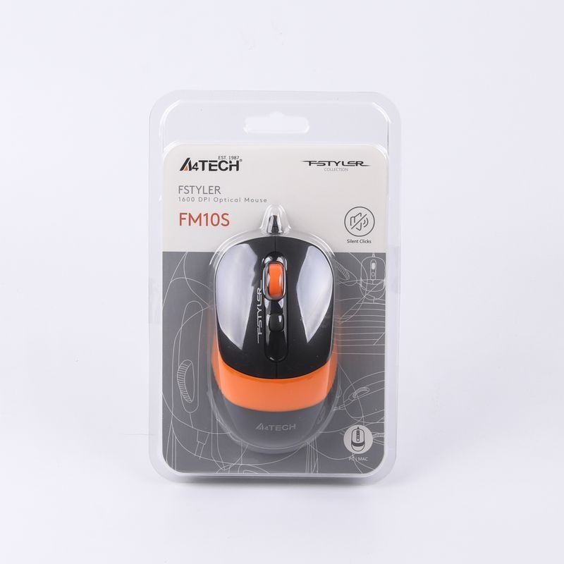 Мышь Fstyler, USB, 1600 dpi, оранжевый фото8