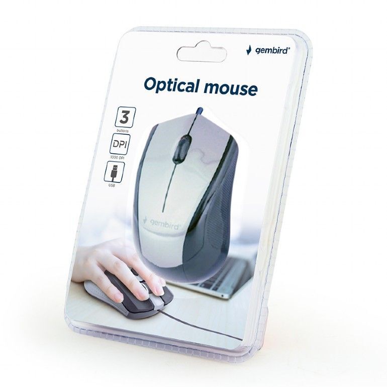 Миша Gembird USB 1000 dpi, MUS-3B-02-BG чорний фото3