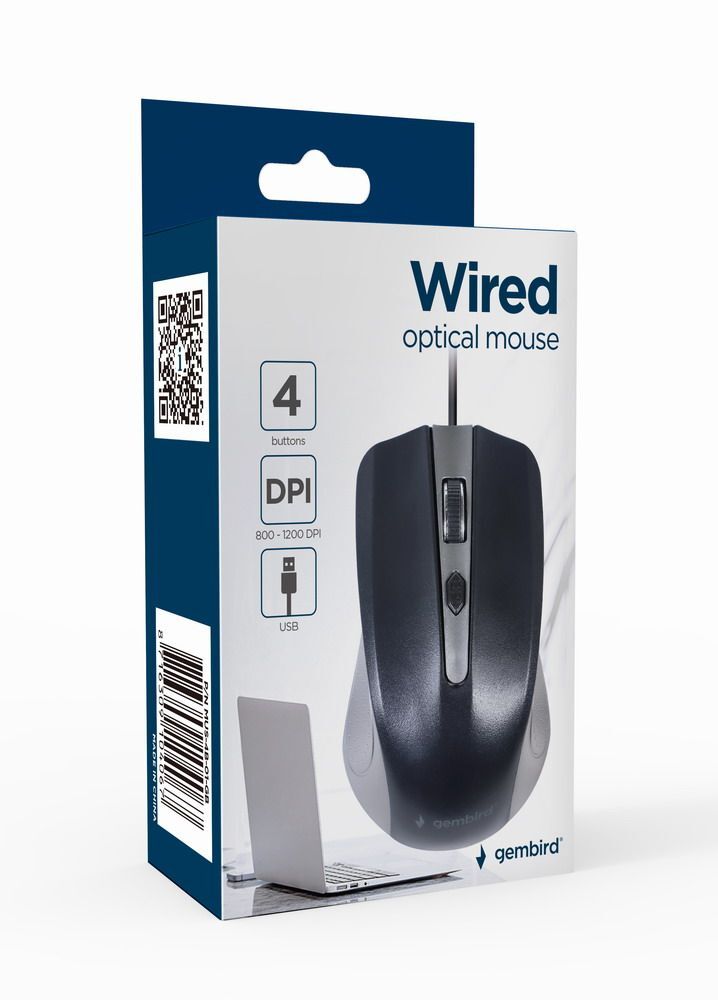 Миша Gembird USB 1200 dpi, MUS-4B-01-SB чорний фото