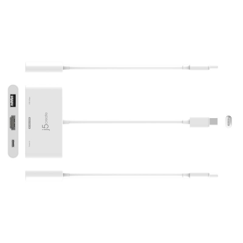 Хаб USB-C на HDMI/USB-A/USB-C, белый фото4