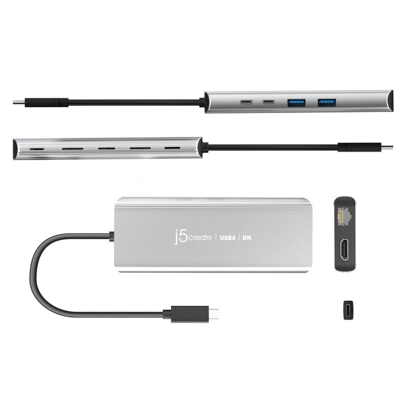 Хаб USB-C 6-в-1 (HDMI/PD/USB-A/USB-C/LAN), алюминий фото3