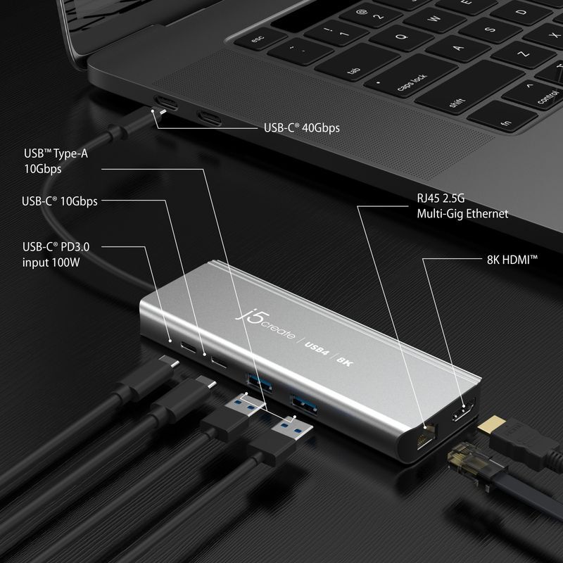 Хаб USB-C 6-в-1 (HDMI/PD/USB-A/USB-C/LAN), алюминий фото4