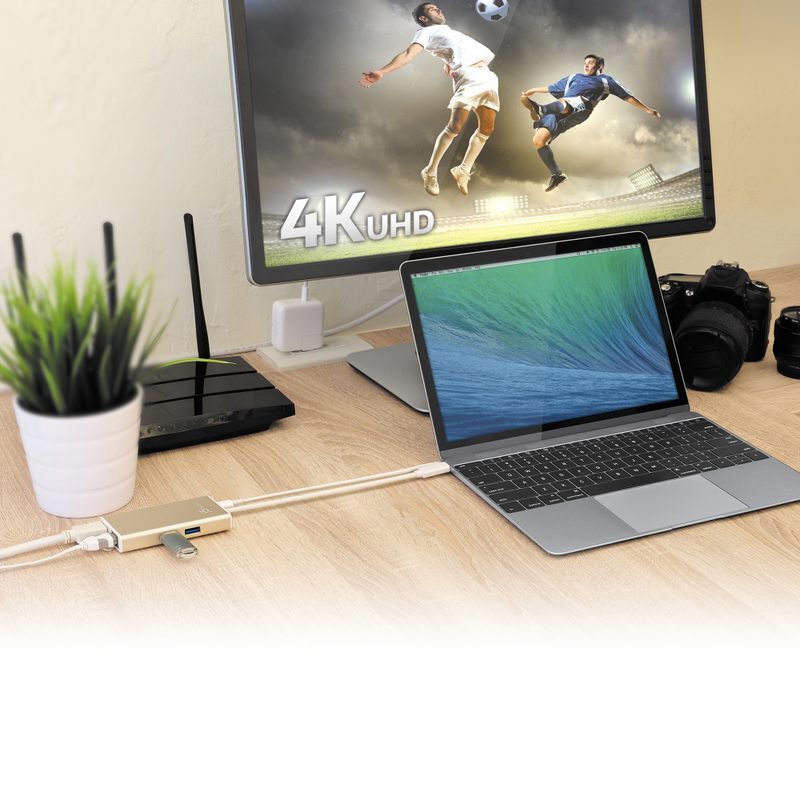 Хаб USB-C 5-в-1 (хаб/HDMI/PD/LAN), JCA374-N серый фото8
