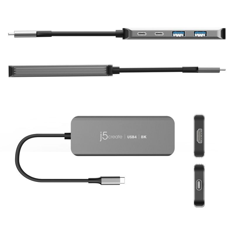 Хаб USB-C 5-в-1 (хаб/HDMI/PD/LAN), серый фото5