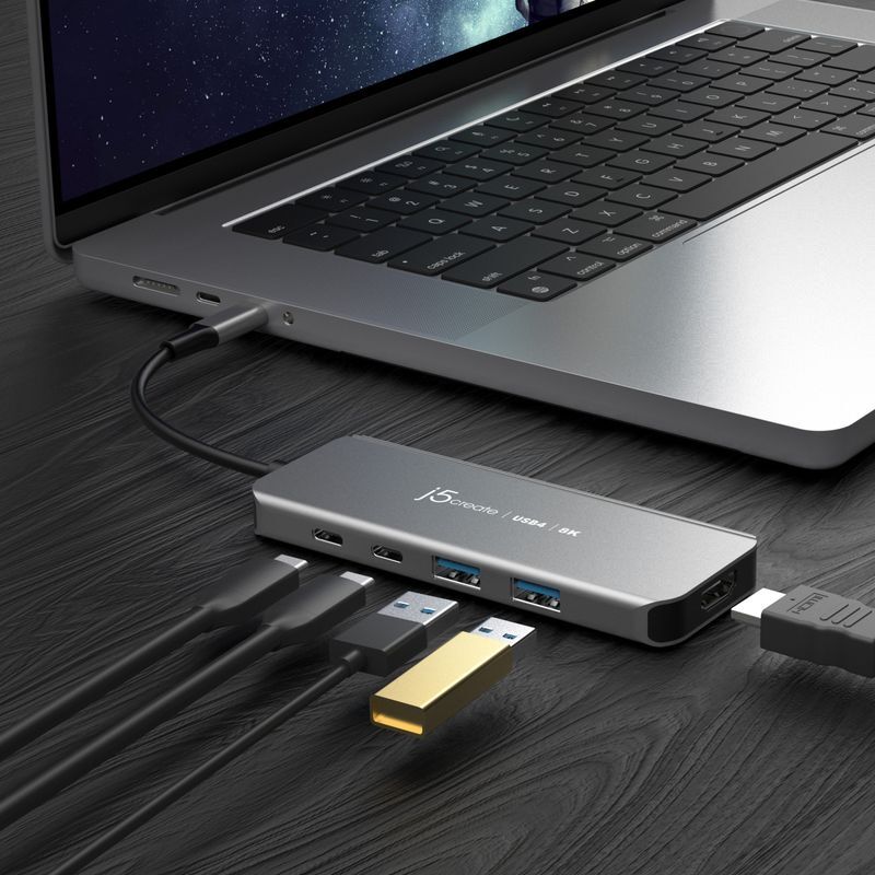 Хаб USB-C 5-в-1 (хаб/HDMI/PD/LAN), серый фото6