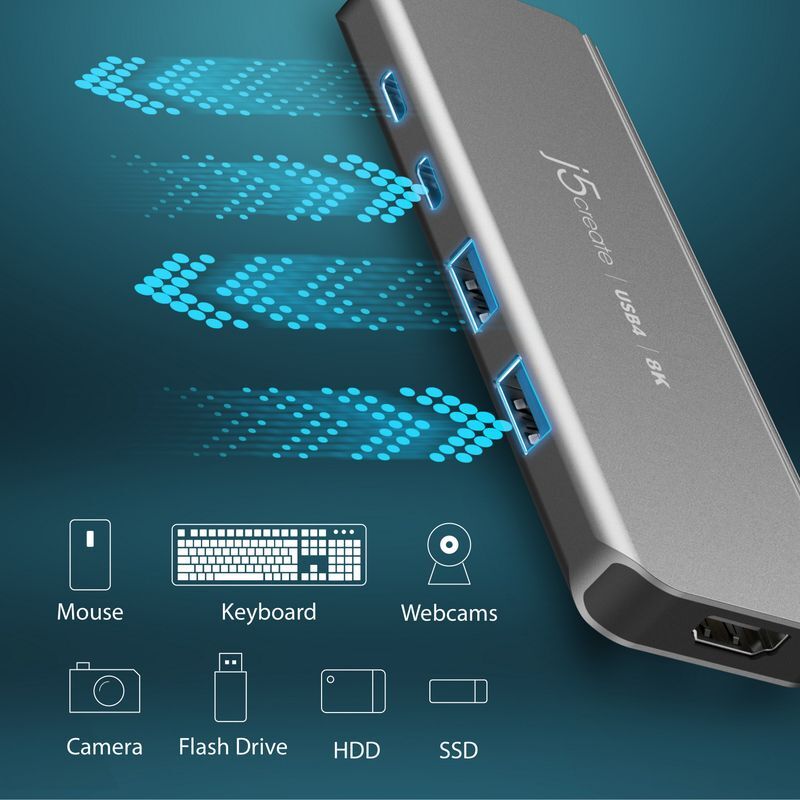Хаб USB-C 5-в-1 (хаб/HDMI/PD/LAN), серый фото7