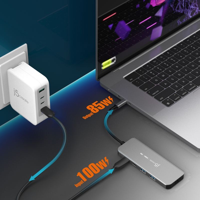 Хаб USB-C 5-в-1 (хаб/HDMI/PD/LAN), серый фото8