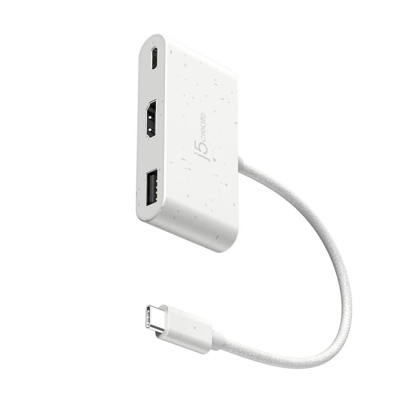 Хаб USB-C 3-в-1 (хаб/HDMI/PD), белый фото2
