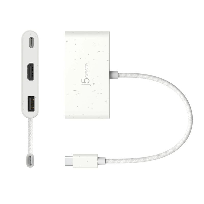 Хаб USB-C 3-в-1 (хаб/HDMI/PD), белый фото3
