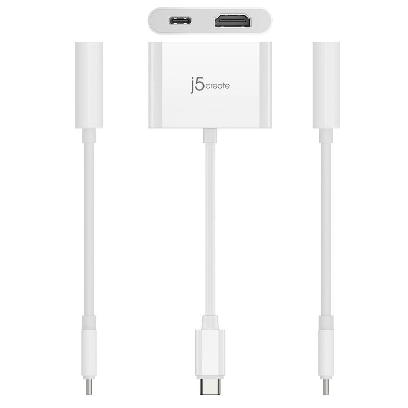 Хаб USB-C 2-в-1 (HDMI/PD), белый фото4