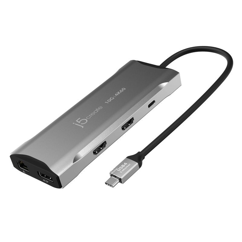 Хаб USB-C 10Gbps, 9-в-1 (хаб/HDMI/DP/PD/LAN/картридер), серый фото2