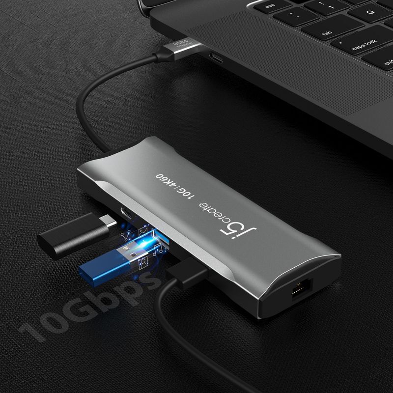 Хаб USB-C 10Gbps, 7-в-1 (хаб/HDMI/PD/картридер), серый фото9