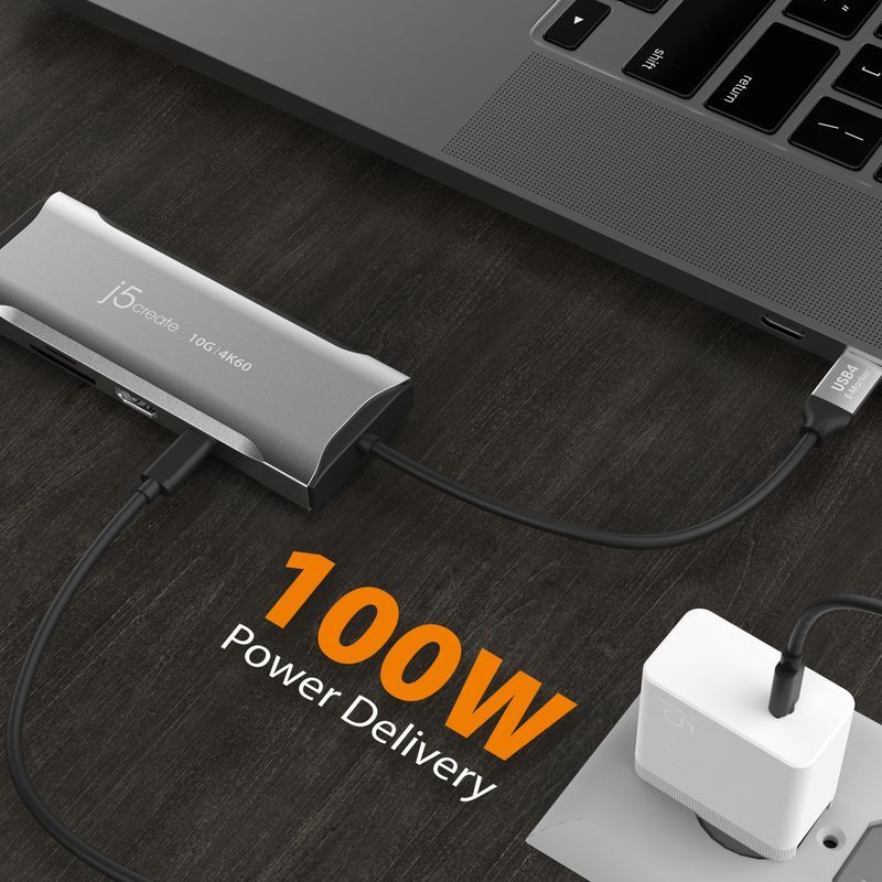 Хаб USB-C 10Gbps, 7-в-1 (хаб/HDMI/PD/картридер), серый фото10