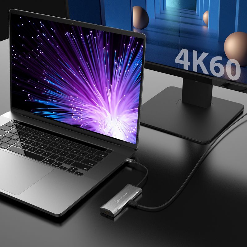 Хаб USB-C 10Gbps, 7-в-1 (хаб/HDMI/PD/картридер), серый фото11