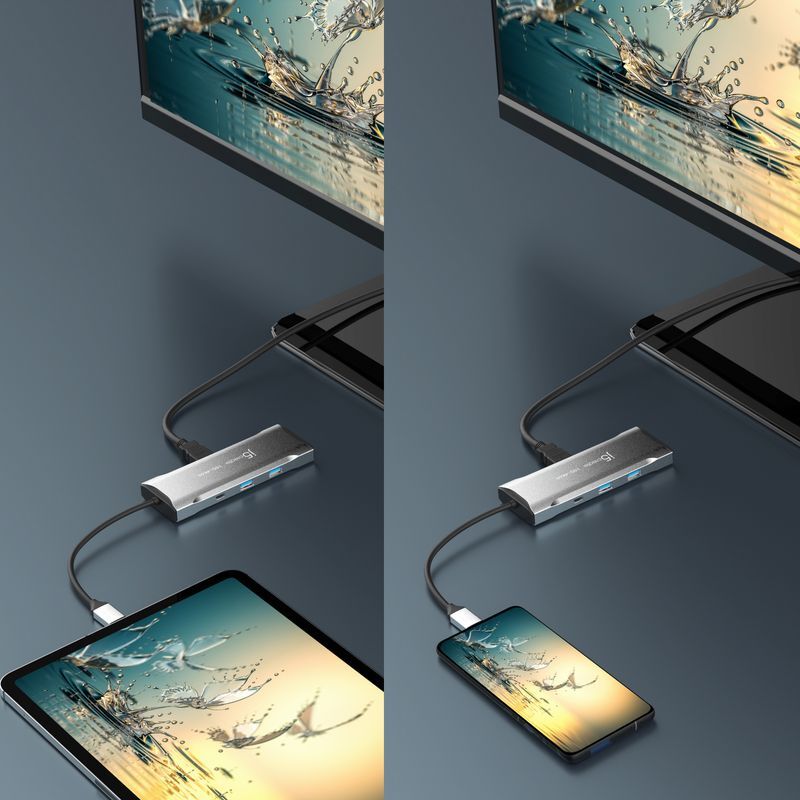 Хаб USB-C 10Gbps, 7-в-1 (хаб/HDMI/PD/картридер), серый фото12