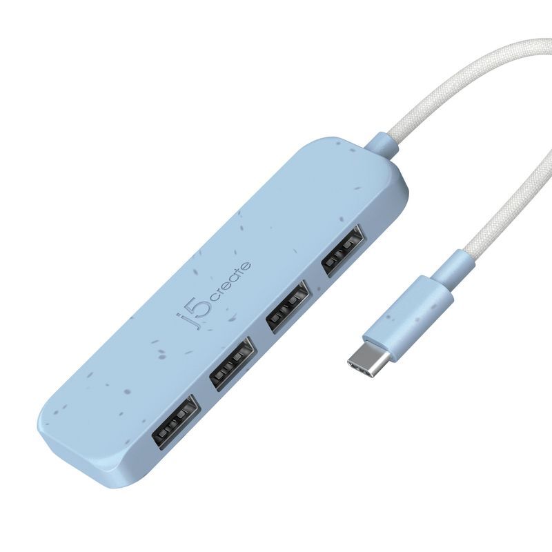 Хаб USB 3.2, 10Gbps, USB-С на 4 USB-A, синий фото2
