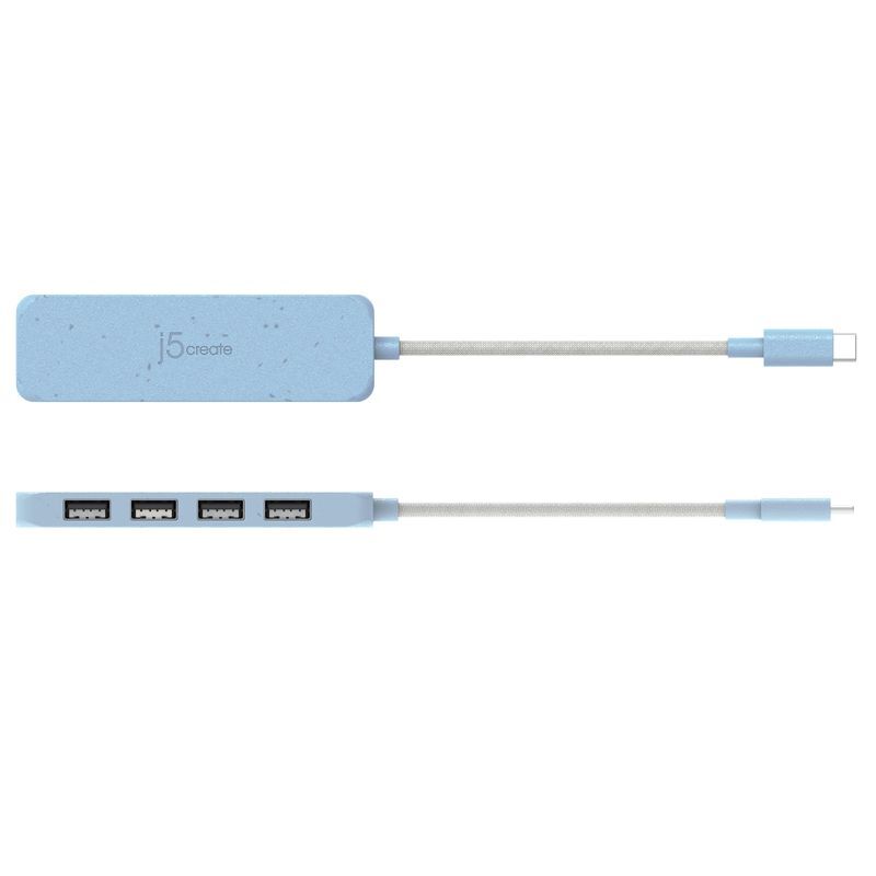 Хаб USB 3.2, 10Gbps, USB-С на 4 USB-A, синий фото4
