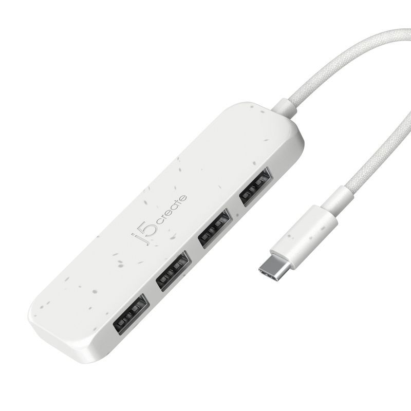 Хаб USB 3.2, 10Gbps, USB-С на 4 USB-A, белый фото2