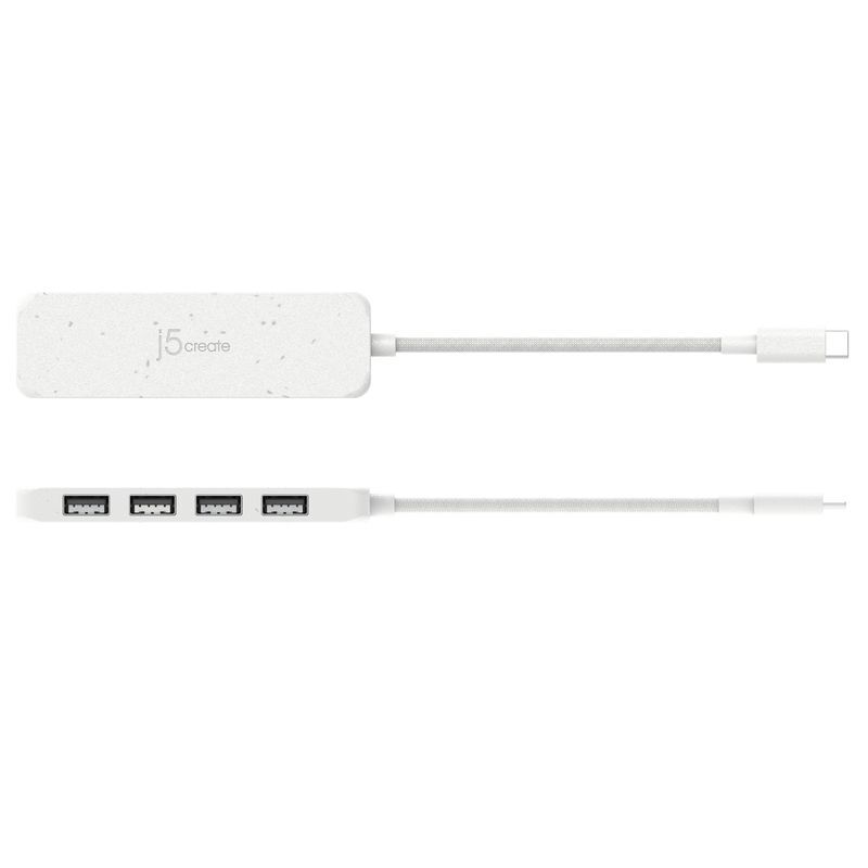 Хаб USB 3.2, 10Gbps, USB-С на 4 USB-A, белый фото4
