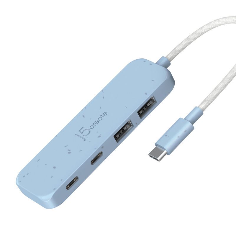 Хаб USB 3.2, 10Gbps, USB-С на 2 USB-A/2 USB-С, синий фото2