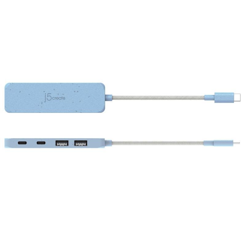 Хаб USB 3.2, 10Gbps, USB-С на 2 USB-A/2 USB-С, синий фото4