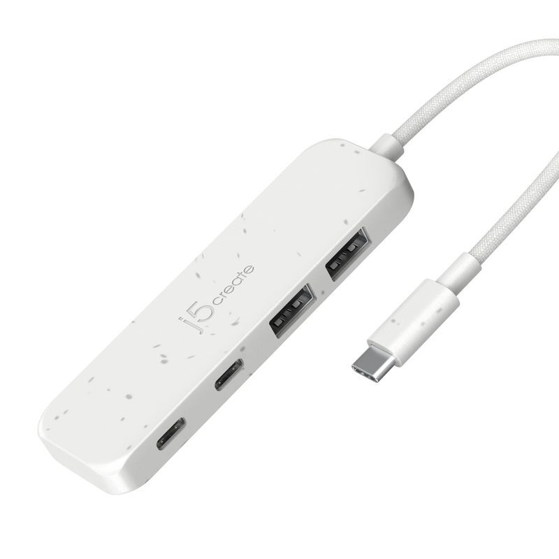 Хаб USB 3.2, 10Gbps, USB-С на 2 USB-A/2 USB-С, белый фото2