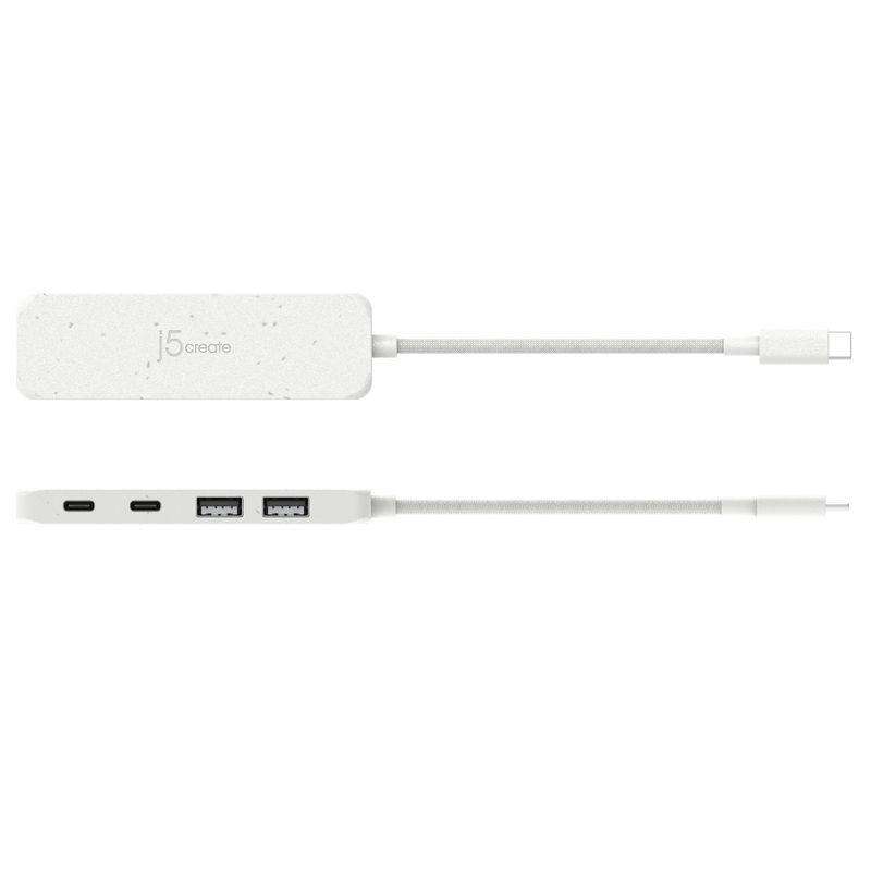 Хаб USB 3.2, 10Gbps, USB-С на 2 USB-A/2 USB-С, белый фото4