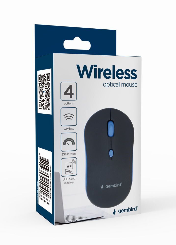 Миша Gembird USB, 1600 dpi, синя фото3
