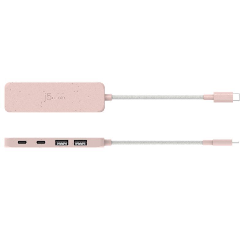 Хаб USB 3,2, 10Gbps, USB-С на 2 USB-A/2 USB-С, красный фото4