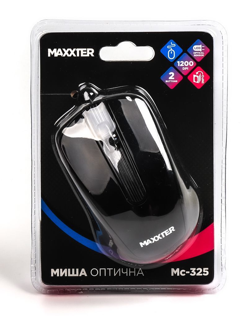Миша Maxxter, USB, 1200 dpi, Mc-325 чорнa фото4