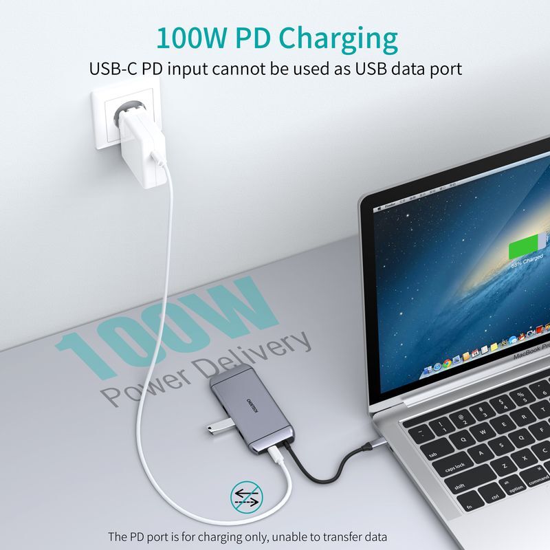 Док станция USB-C 9-в-1 (HDMI/VGA/картридер/LAN/USB-A), алюминий фото