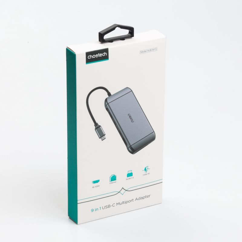 Док станция USB-C 9-в-1 (HDMI/VGA/картридер/LAN/USB-A), алюминий фото
