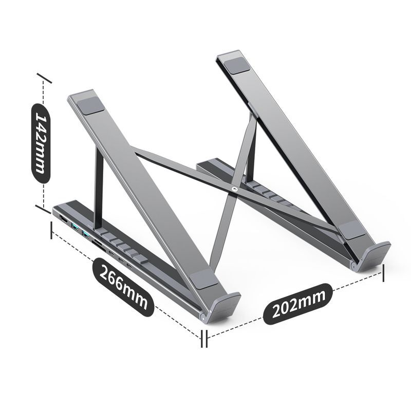 Док станция USB-C 7-в-1 (HDMI/PD/картридер/USB-A / USB-C), алюминий HUB-M48-GY фото4