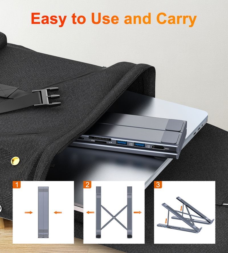 Док станция USB-C 7-в-1 (HDMI/PD/картридер/USB-A / USB-C), алюминий HUB-M48-GY фото7