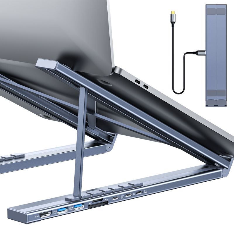 Док станция USB-C 7-в-1 (HDMI/PD/картридер/USB-A / USB-C), алюминий HUB-M48-GY фото8