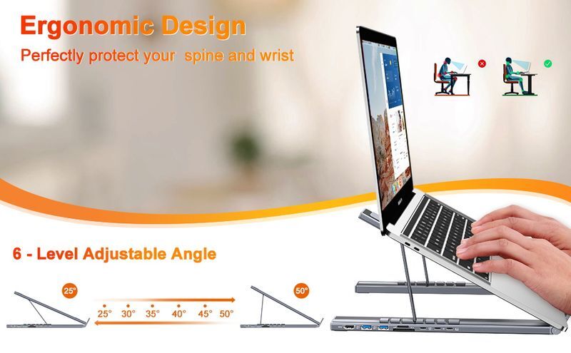 Док станция USB-C 7-в-1 (HDMI/PD/картридер/USB-A / USB-C), алюминий HUB-M48-GY фото11