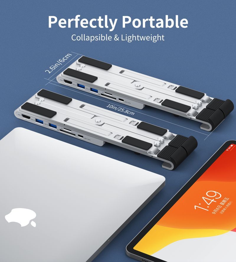 Док станция USB-C 7-в-1 (HDMI/PD/картридер/USB-A / USB-C), алюминий HUB-M43-SL фото7