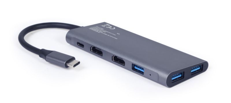 Док станція USB-C 3-в-1 (хаб/HDMI/PD), A-CM-COMBO3-01 сірий фото2