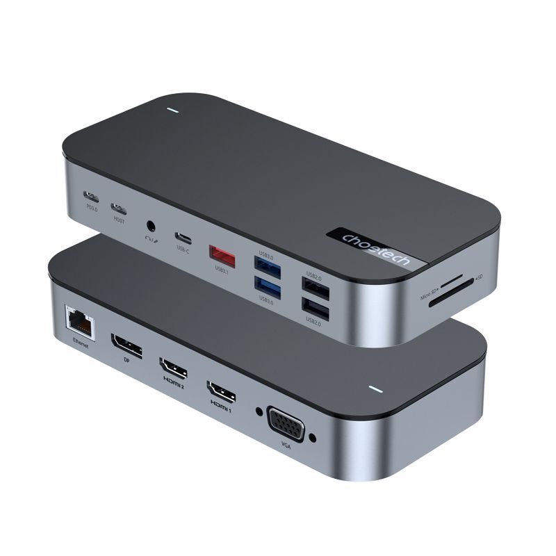 Док станция USB-C 15-в-1 (HDMI / PD / картридер / LAN / USB-A / USB-C аудио), алюминий фото3