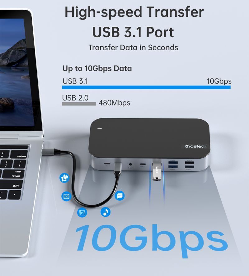 Док станция USB-C 15-в-1 (HDMI / PD / картридер / LAN / USB-A / USB-C аудио), алюминий фото7