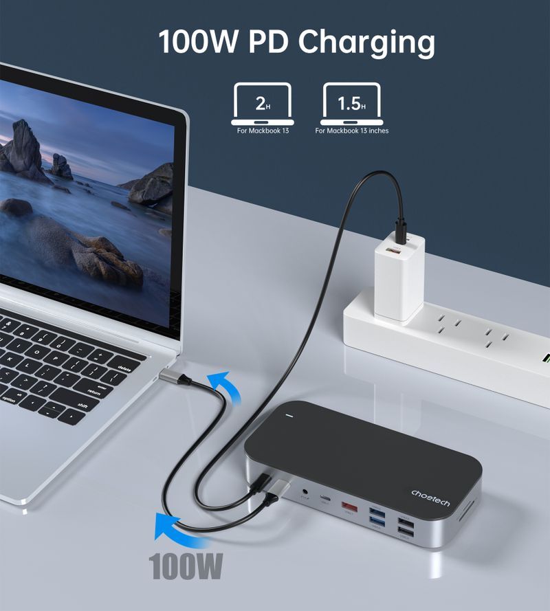 Док станция USB-C 15-в-1 (HDMI / PD / картридер / LAN / USB-A / USB-C аудио), алюминий фото8