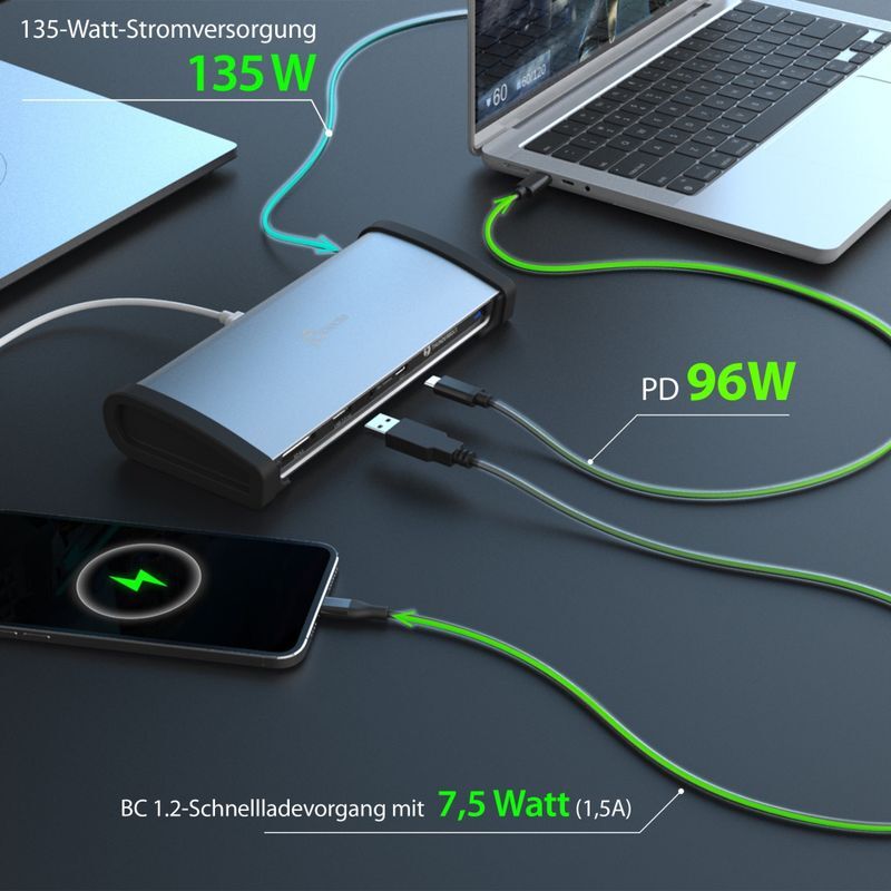 Док станция USB-C 11-в-1 (Thunderbolt/PD/картридер/USB-A/USB-C), алюминий фото9