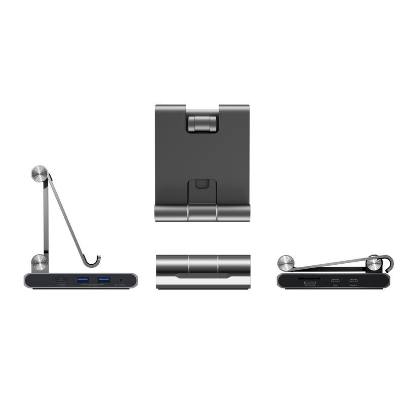 Док станция Ipad USB-C 8-в-1 (HDMI/PD/картридер/USB-A/USB-C/Audio), алюминий фото5