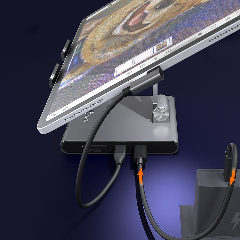 Док станция Ipad USB-C 8-в-1 (HDMI/PD/картридер/USB-A/USB-C/Audio), алюминий фото10