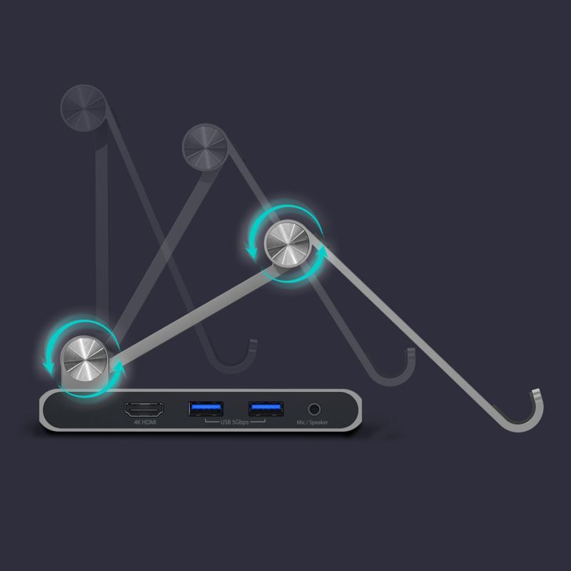 Док станция Ipad USB-C 8-в-1 (HDMI/PD/картридер/USB-A/USB-C/Audio), алюминий фото11