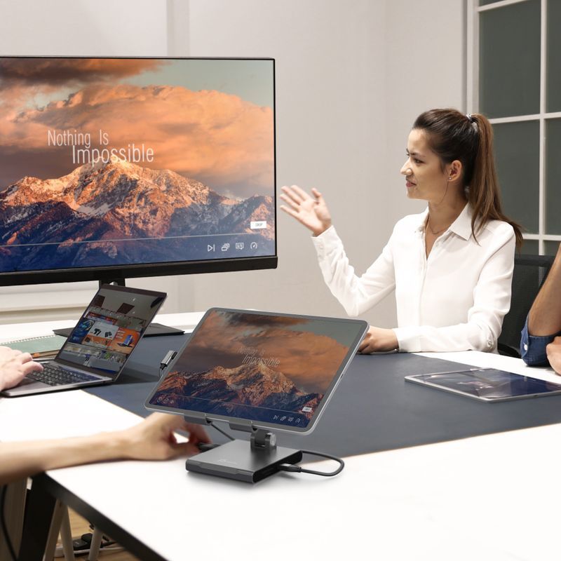 Док станция Ipad USB-C 8-в-1 (HDMI/PD/картридер/USB-A/USB-C/Audio), алюминий фото12