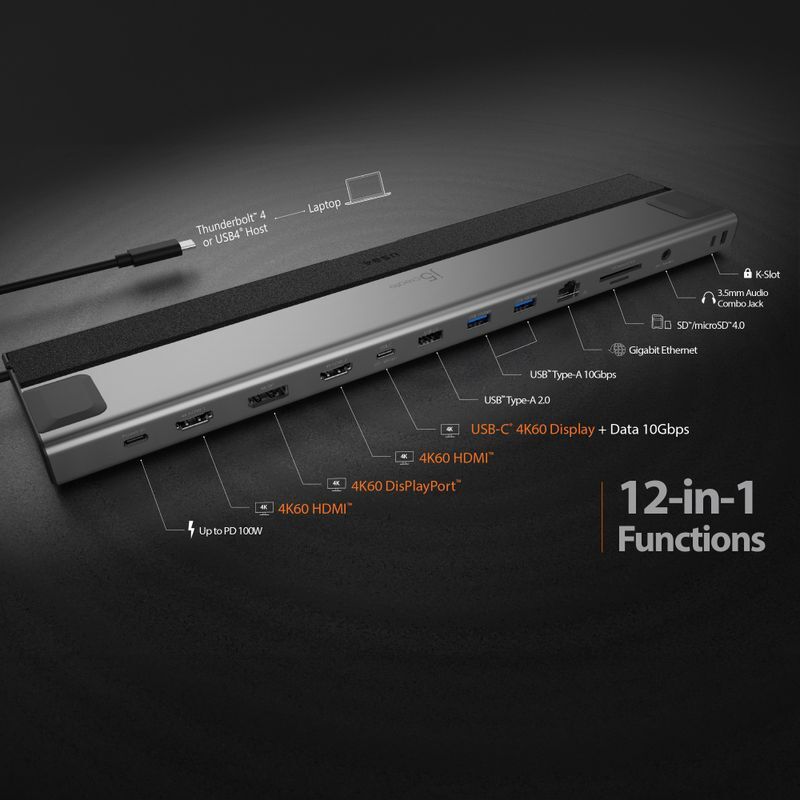 Док станция USB-C 12-в-1 (HDMI/DP/PD/USB-A/USB-C/LAN/картридер/аудио) фото7
